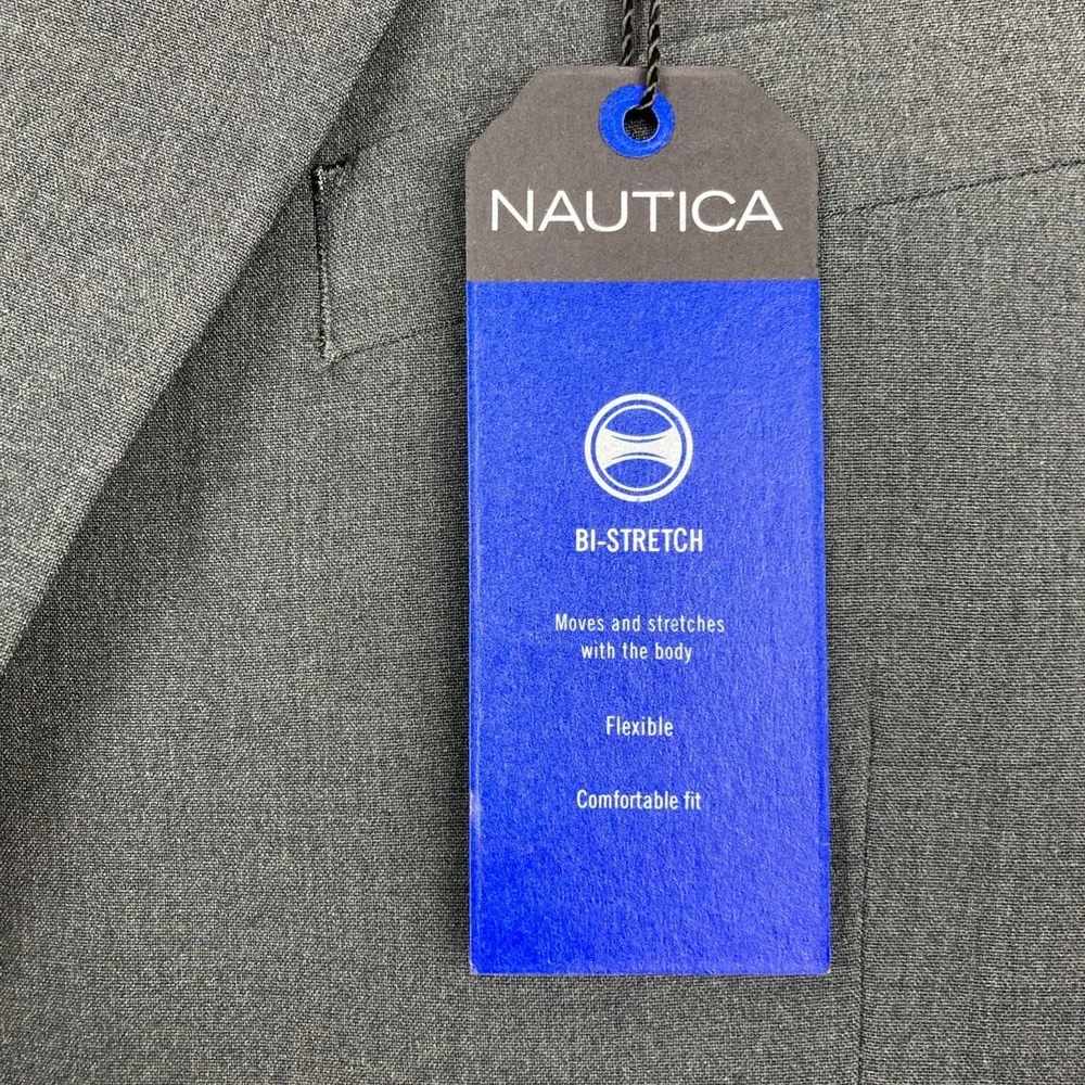 Nautica‎ Mens 2-pc Suit Blazer Jacket 40R Pants 34Wx32L Charcoal